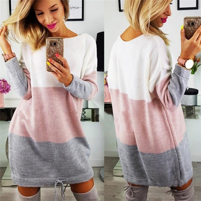 Alina - Elegant wide neck knit dress