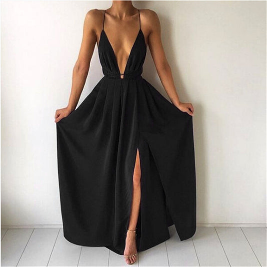Bigsweety Sexy Maxi Dress Women Sleeveless Backless Boho Long Dress Bridesmaid Formal Summer Party Bandage Slit Dress
