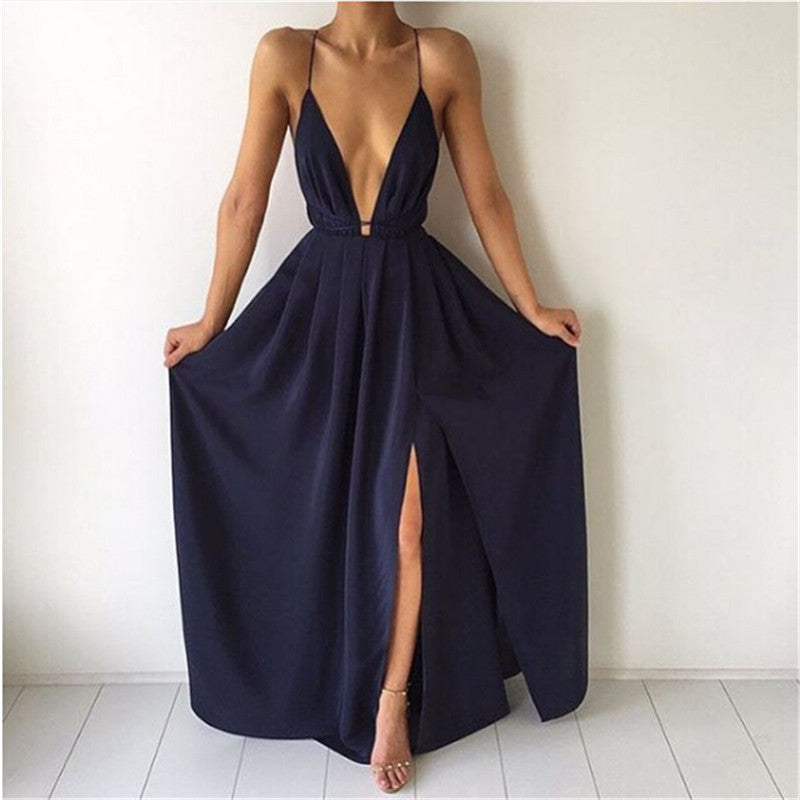 Bigsweety Sexy Maxi Dress Women Sleeveless Backless Boho Long Dress Bridesmaid Formal Summer Party Bandage Slit Dress