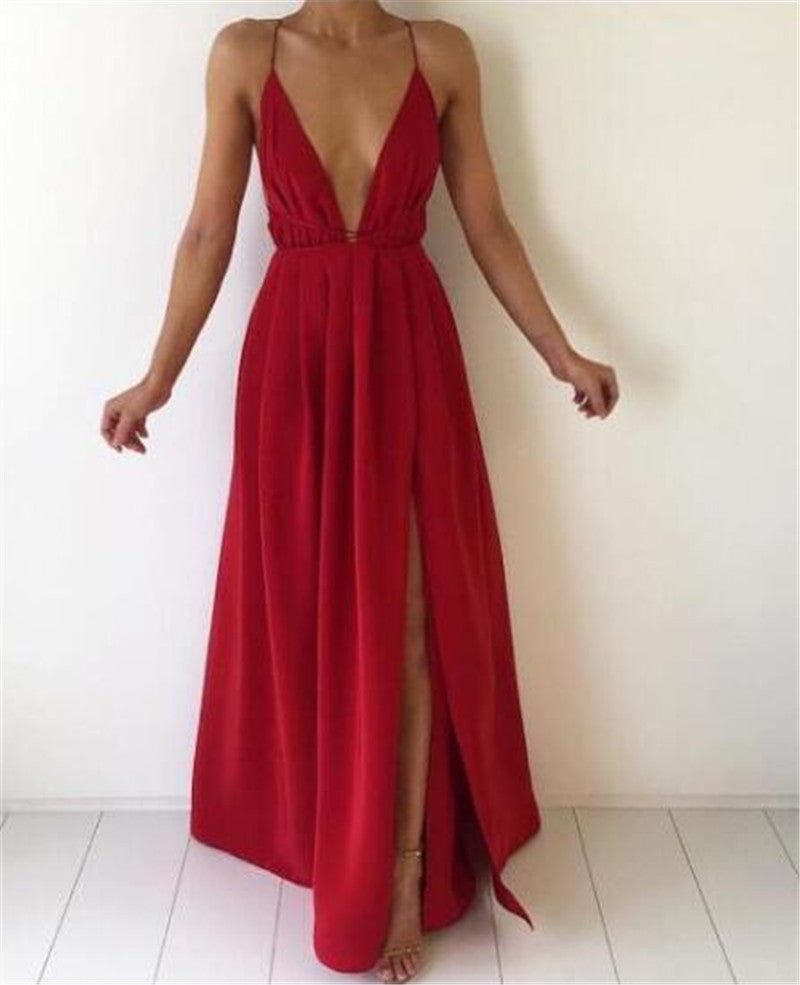 Bigsweety Sexy Maxi Dress Women Sleeveless Backless Boho Long Dress Bridesmaid Formal Summer Party Bandage Slit Dress