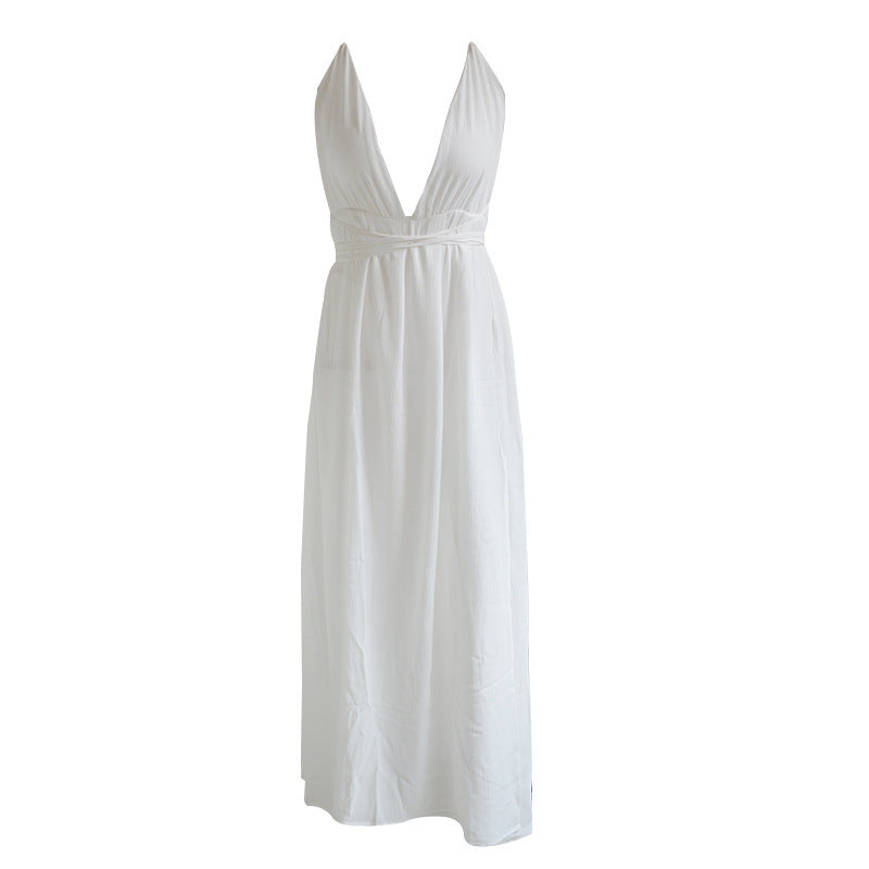Bigsweety Sexy Maxi Dress Women Sleeveless Backless Boho Long Dress Bridesmaid Formal Summer Party Bandage Slit Dress