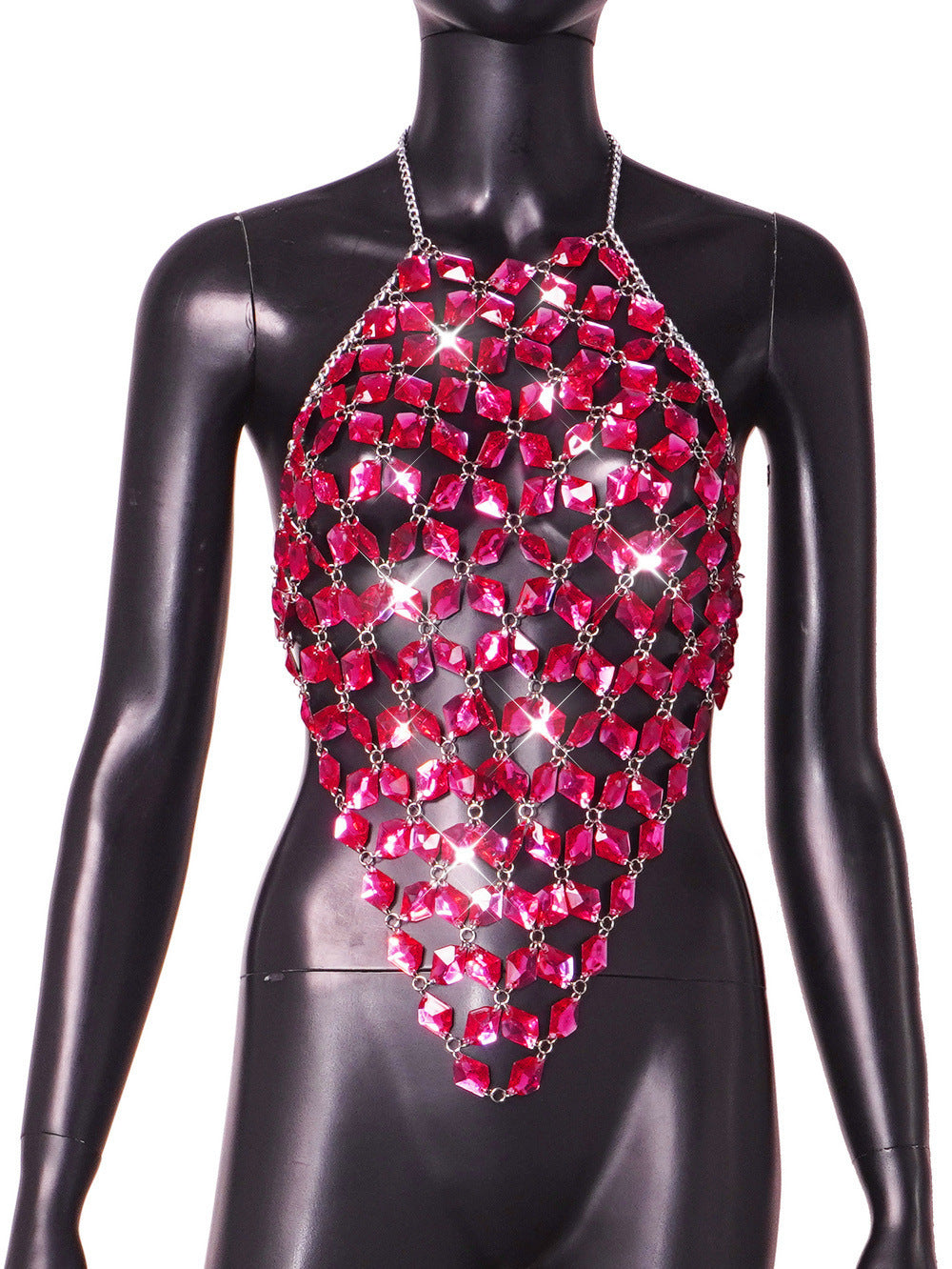 Women's Acrylic Gem Stitched Backless Vest