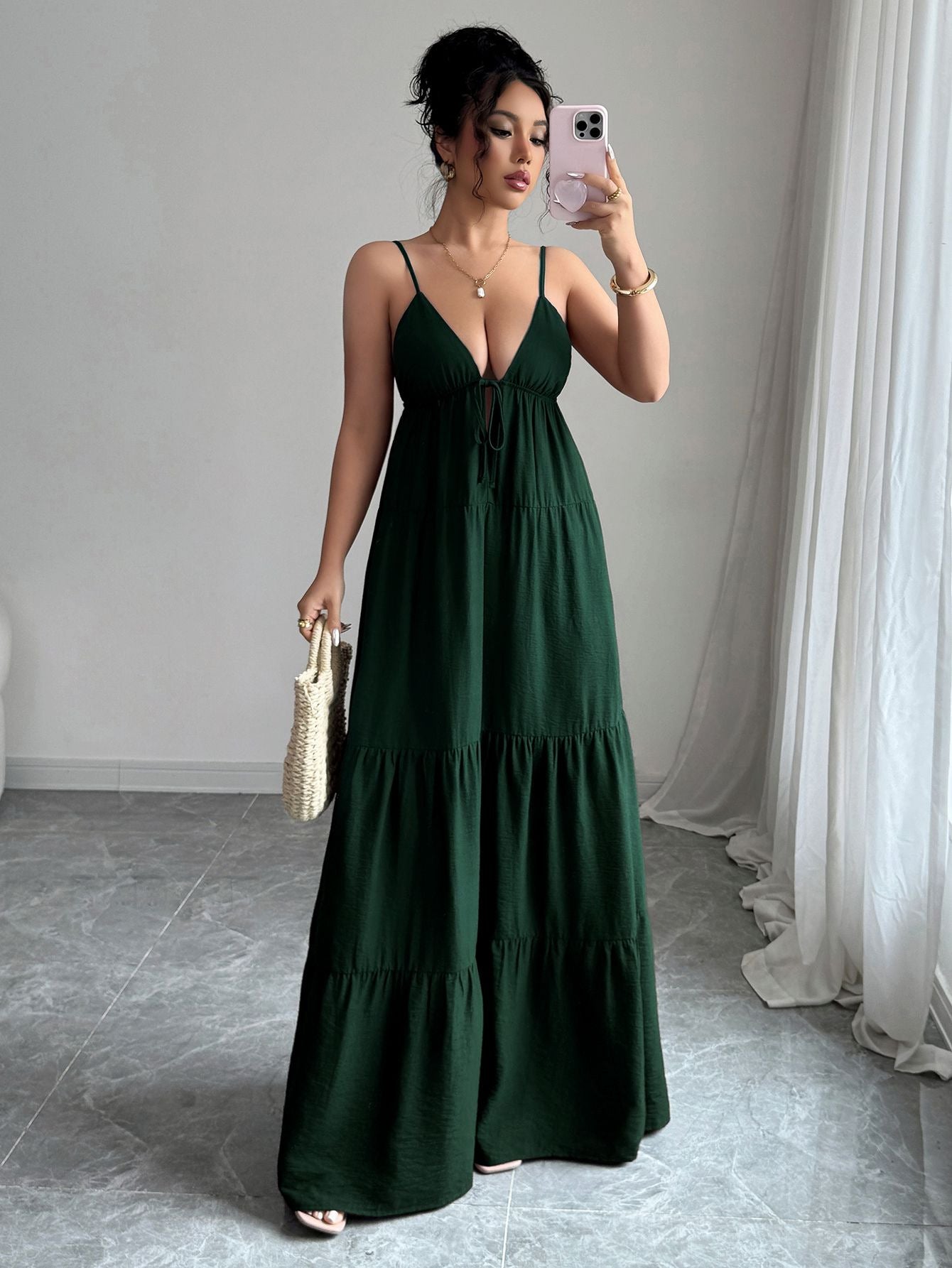 Elegant And Sophisticated Spaghetti Strap Maxi Dress For Women