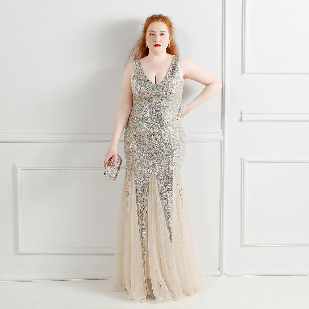 Plus Size Beauty Costume Banquet Evening Dress