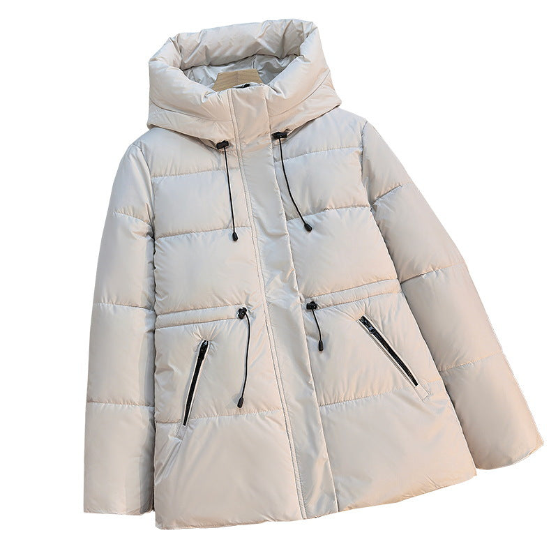 Hooded Cotton Coat - Mid-Length Slimming Thick