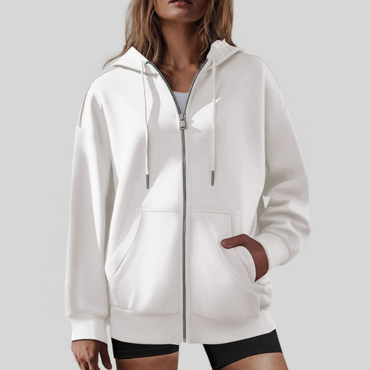 Zip-up Hoodie Casual Sport Women's Sweatshirt