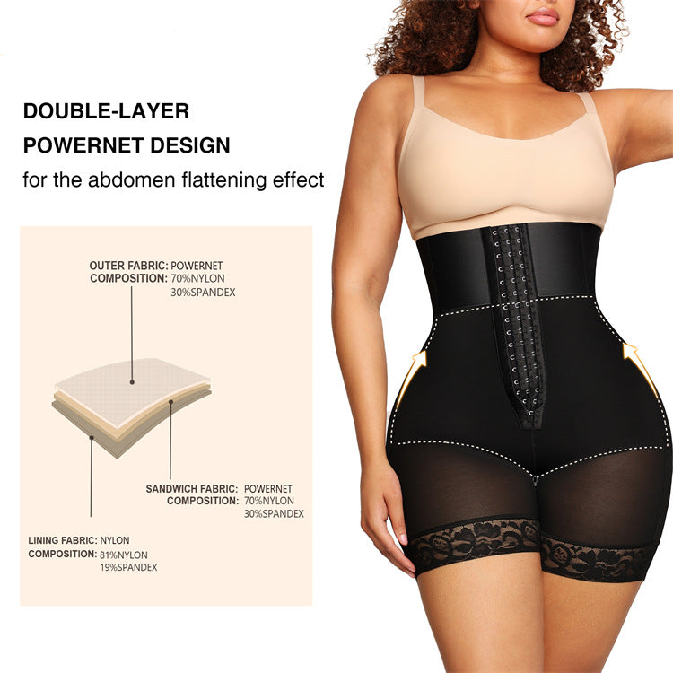 3 Breasted Bodybuilding Girdle High Waist Belly Contracting And Hip Lifting Pants