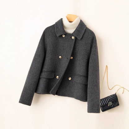 Double-sided Women's Short Small-sized High-grade Wool Overcoat