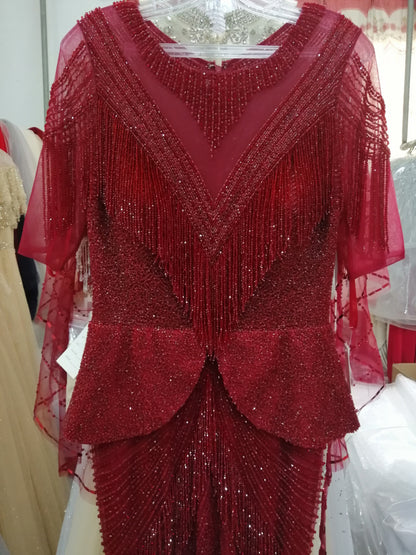 Vestido de noche de sirena para mujer, reina de la moda, banquete.