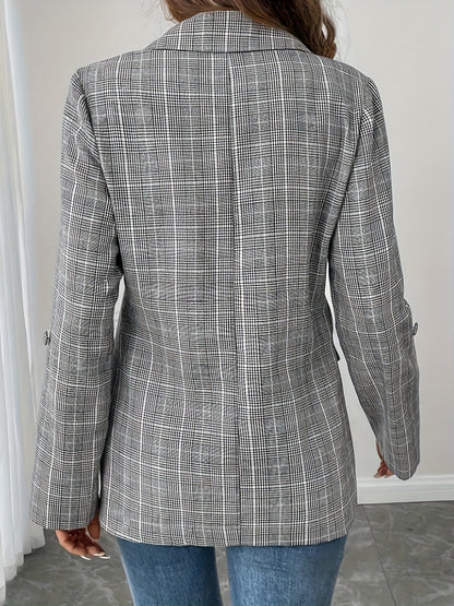 European And American New Elegant Plaid Suit Coat