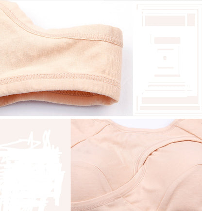 Sujetador de talla grande para mujer, ropa interior de algodón a prueba de terremotos, tops para dormir sin hebillas, lencería sin aros con relleno extraíble