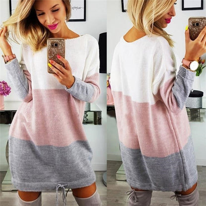 Alina - Elegante vestido de punto de cuello ancho