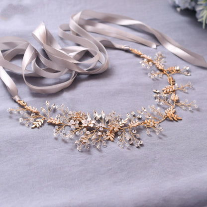 Luxury Protein Rhinestone Hand-Beaded Flower Girdle