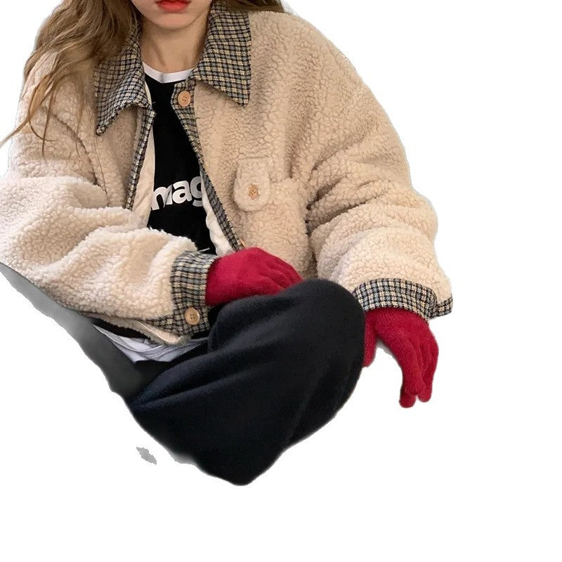 Korean Style Loose Double Layer Thickened Cotton Padded Coat Top