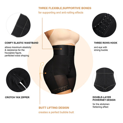 3 Breasted Bodybuilding Girdle High Waist Belly Contracting And Hip Lifting Pants