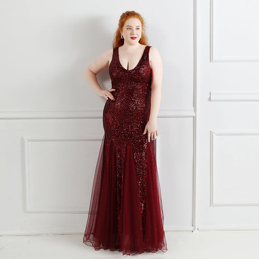 Plus Size Beauty Costume Banquet Evening Dress