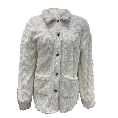 Casual Plush Long Sleeve Lapel Fashion Jacket