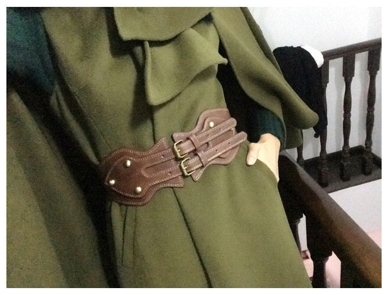 Double Buckle Head Elastic Fashion Ladies Coat Girdle