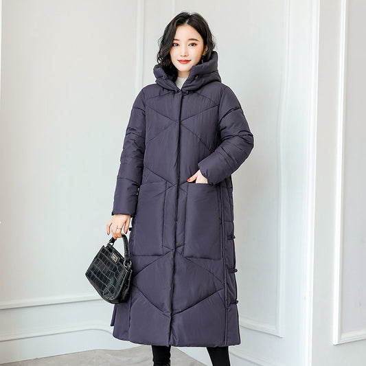 Knee-length Large Fur Collar Double-faced Slim Coat