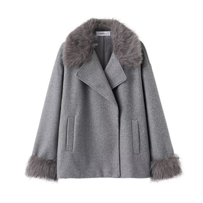 Women's Mid-length Hooded And Belted Wool Cape Coat