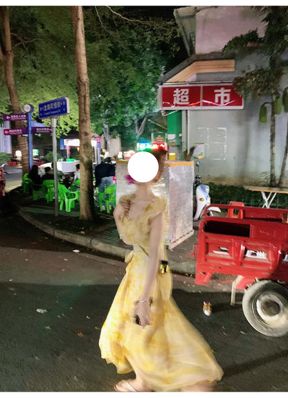 Falda de manga corta para mujer, para vacaciones de playa, primavera y otoño, verano