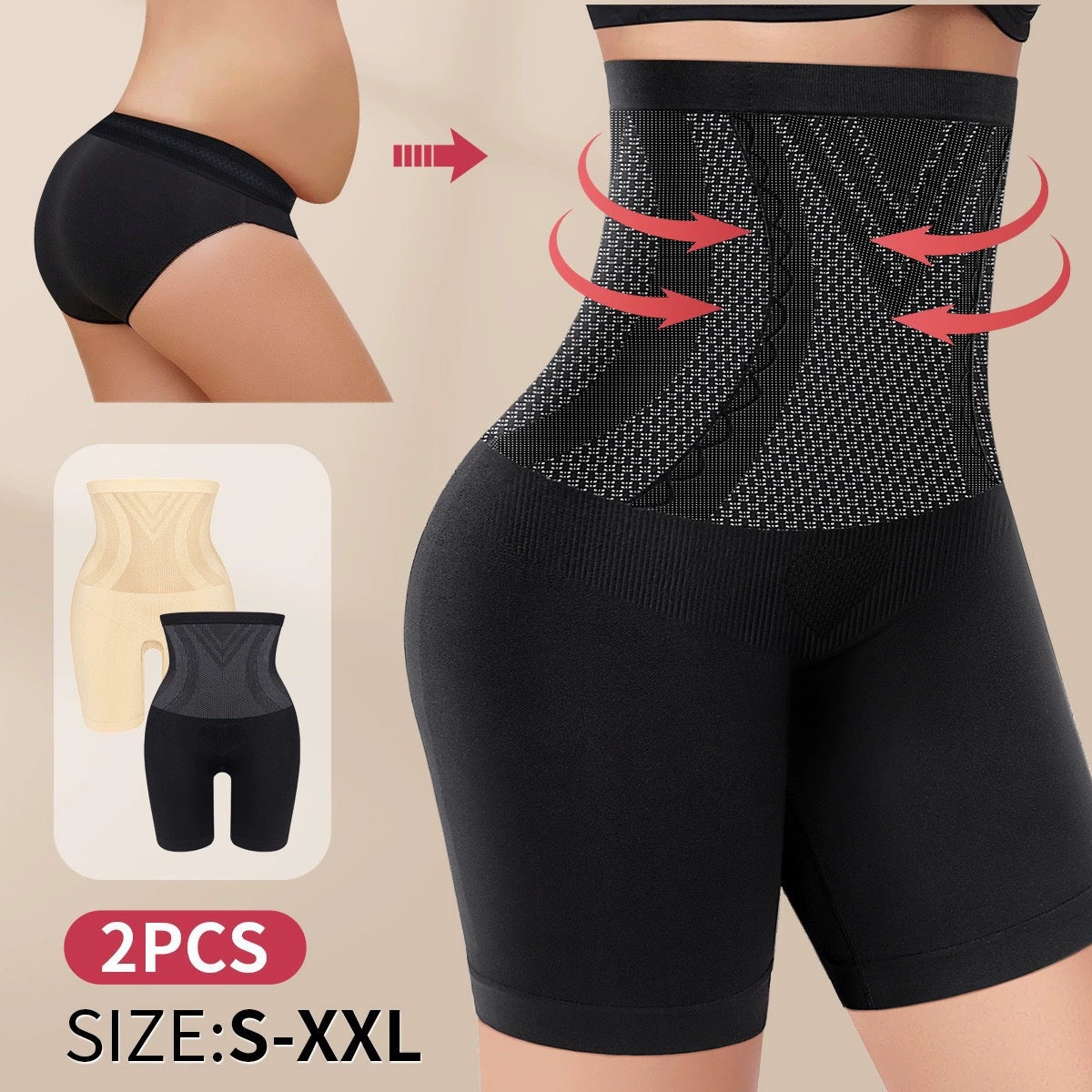 High-waist Sculpting Pants Women's Waist Girdle Breathable