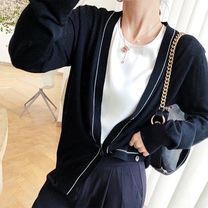 Camisola de verano con cuello redondo, sin mangas y tirantes finos de satén para mujer