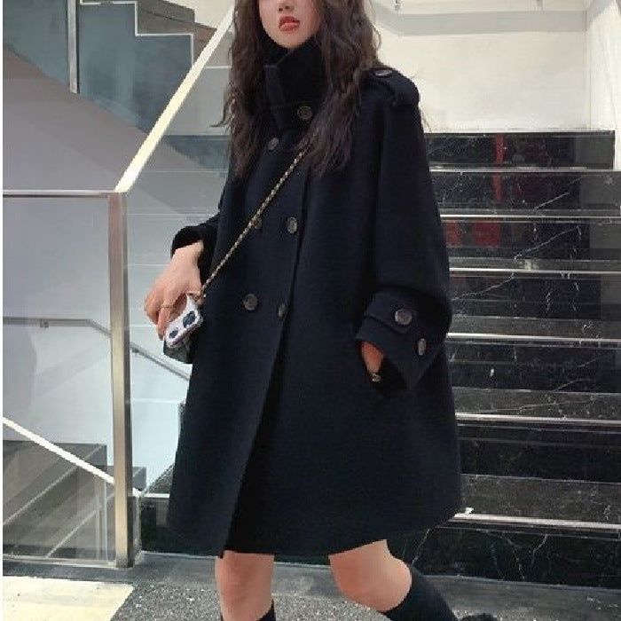 Petite Korean-style Thickened Double-faced Cashmere Coat