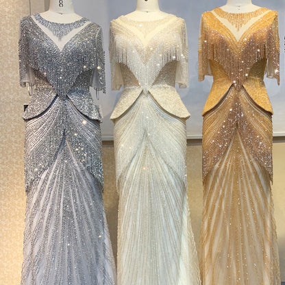 Vestido de noche de sirena para mujer, reina de la moda, banquete.