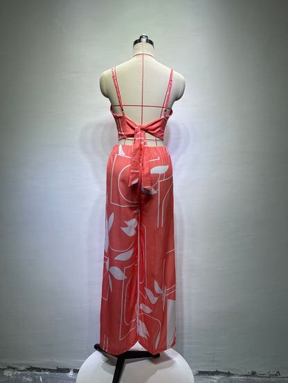 Conjunto de pantalones casuales estampados para mujer