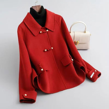 Women's Loose Large Size Autumn And Winter Thickening Double-sided Woolen New Coat