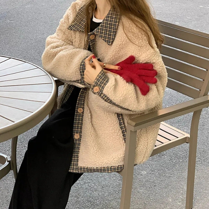 Korean Style Loose Double Layer Thickened Cotton Padded Coat Top