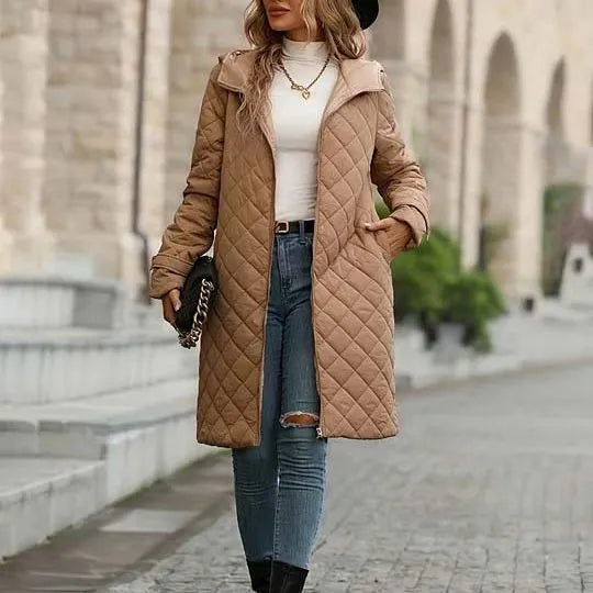 Rhombus New Loose Hooded Cotton Casual Jacket