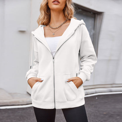 Zip-up Hoodie Casual Sport Women's Sweatshirt
