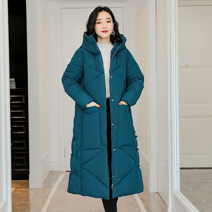 Knee-length Large Fur Collar Double-faced Slim Coat