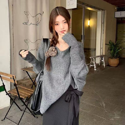 Irregular Knitwear Gentle And Versatile Top