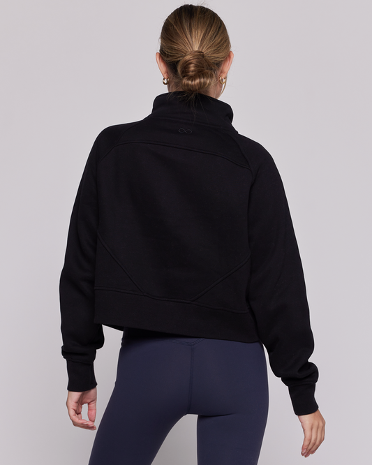 Effortless Fleece Crop Half Zip Jacket