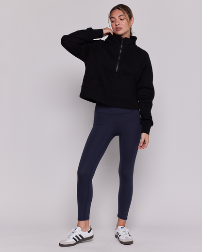 Effortless Fleece Crop Half Zip Jacket