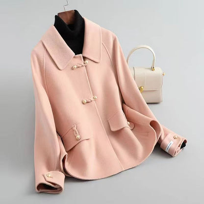 Women's Loose Large Size Autumn And Winter Thickening Double-sided Woolen New Coat