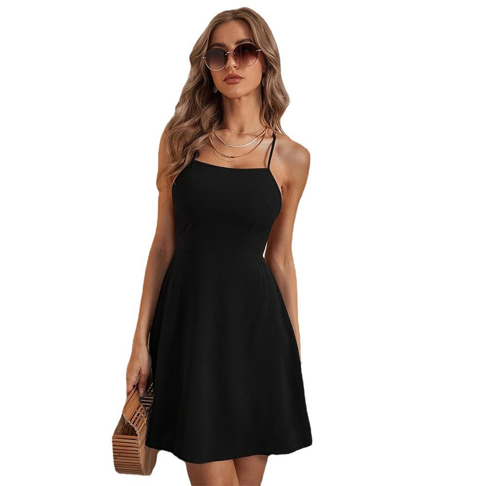 Fashionable Sexy Backless Strappy Versatile Dress