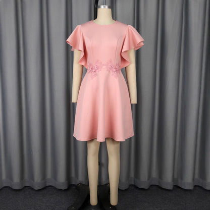 Summer New Fashion Elegant Embroidery Slim Fit Elegant Party Dress