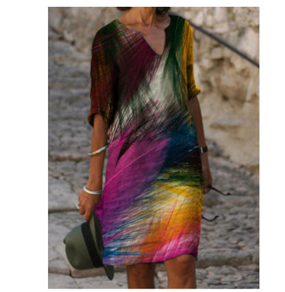 Vestido casual de moda de talla grande, vestido holgado