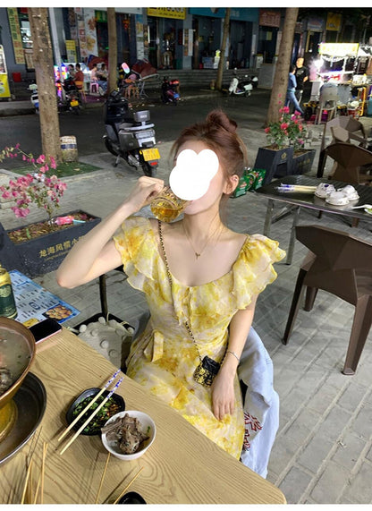 Falda de manga corta para mujer, para vacaciones de playa, primavera y otoño, verano