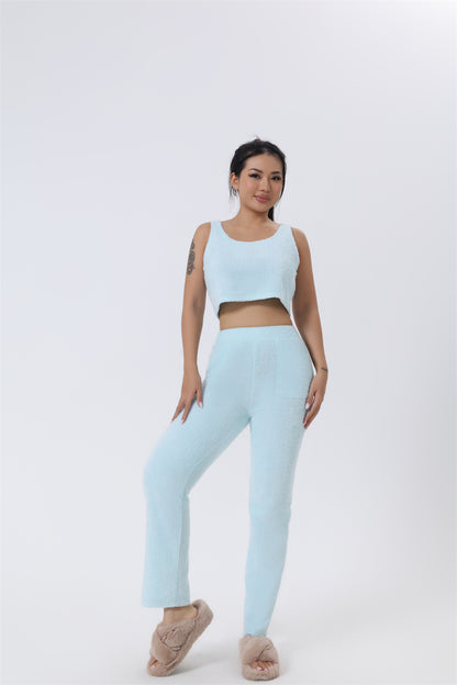 Conjunto de pijama acogedor, conjunto de 3 piezas para estar en casa, ropa de estar bonita, conjuntos de traje cálido, conjunto a juego, conjunto de estar, conjuntos de pantalón de 3 piezas, vestido de invierno para mujer
