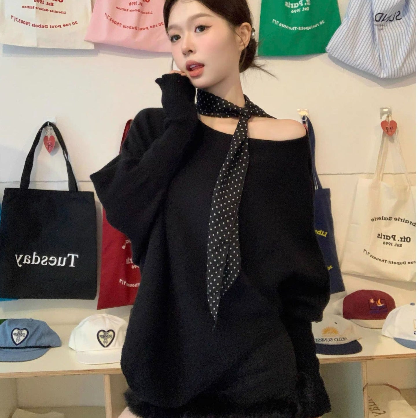 Irregular Knitwear Gentle And Versatile Top