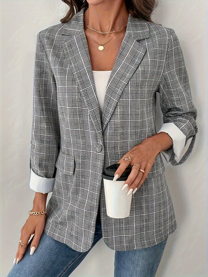 European And American New Elegant Plaid Suit Coat