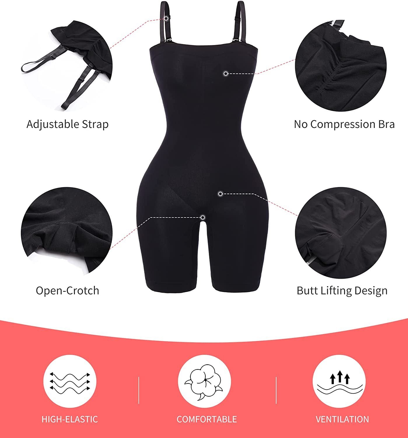 Women's Breasts Support Push Up Corset One-piece Girdle Detachable Shoulder Strap Tight Corset