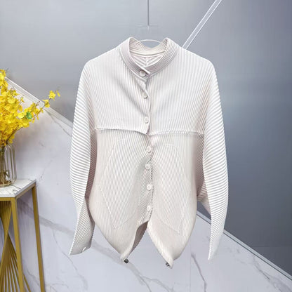 A Lady's Elegant Solid-colored Cardigan