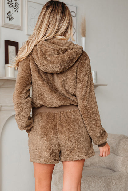Verahara Up Hoodie Drawstring Shorts