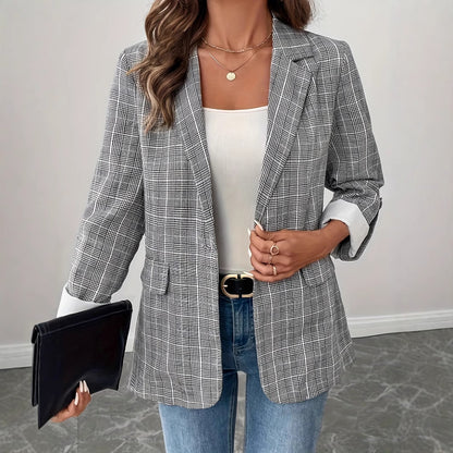 European And American New Elegant Plaid Suit Coat
